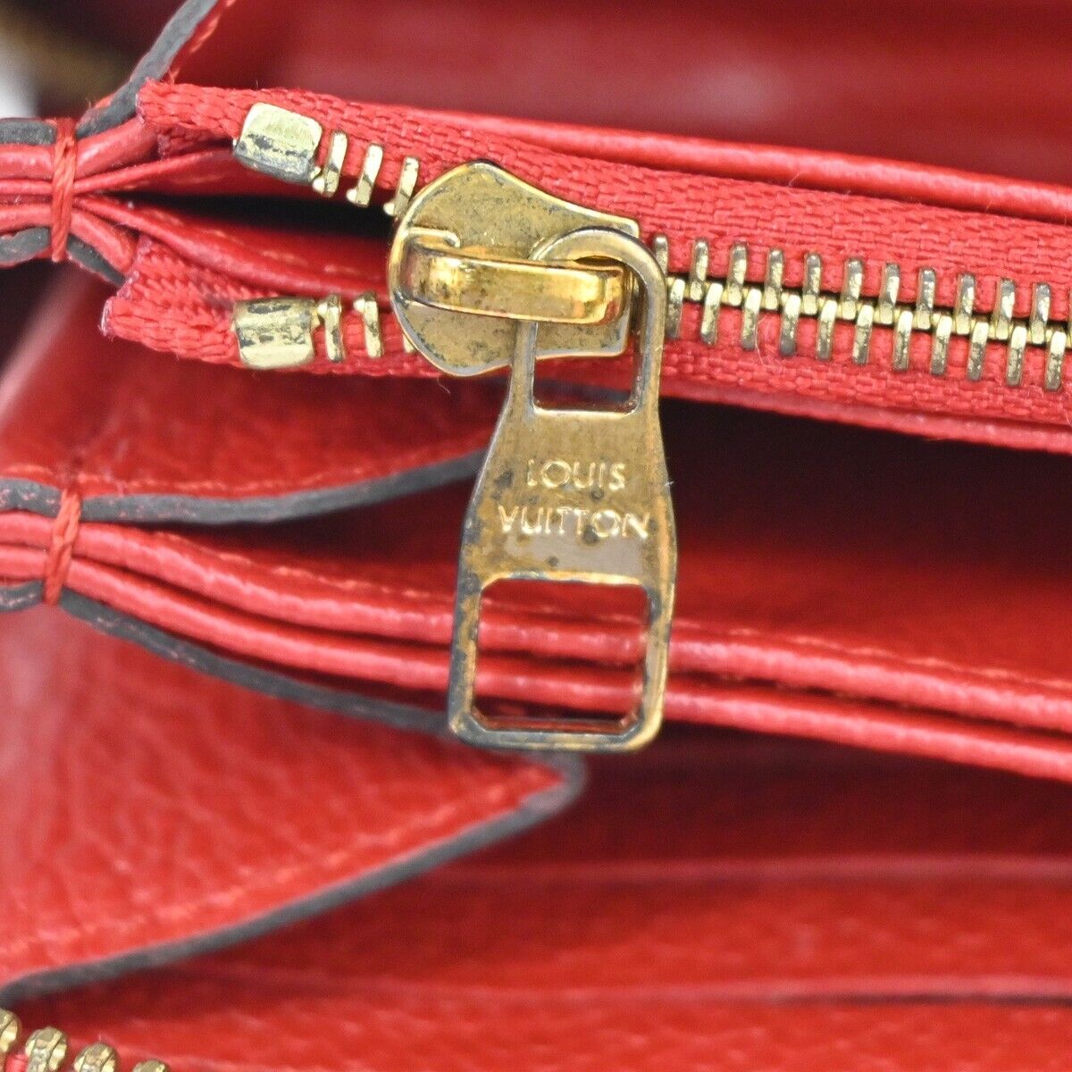 LOUIS VUITTON Zippy Wallet Long Monogram Empreinte Leather Red M60547 70SH120