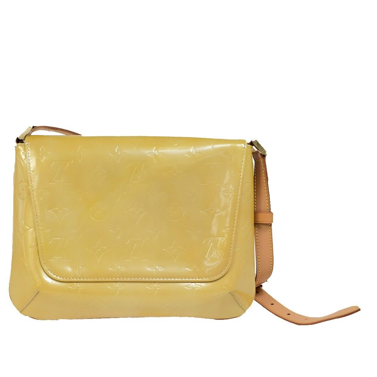 LOUIS VUITTON Thompson Street Shoulder Bag Monogram Vernis Beige M91008 62EC357