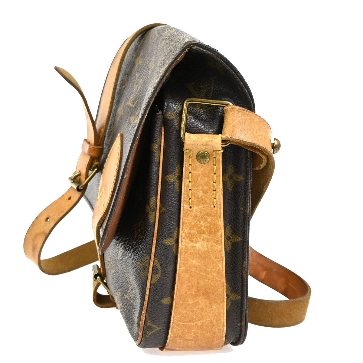 LOUIS VUITTON Cartouchiere MM Shoulder Bag Monogram Leather Brown M51253 37CA969