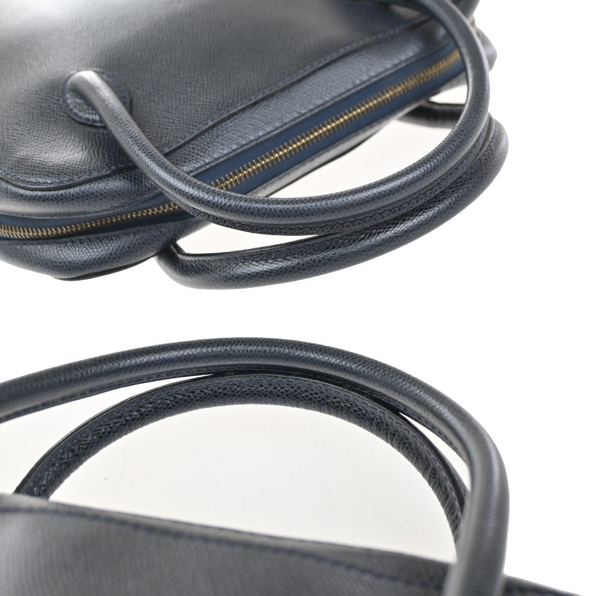 CELINE Logo 2way Shoulder Hand Bag Leather Blue Italy 76RF735