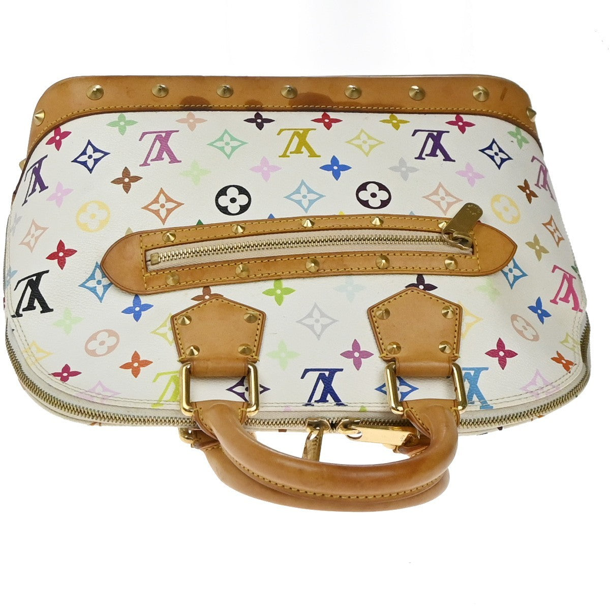 LOUIS VUITTON LV Logo Alma Hand Bag Monogram Multi Color White M92647 55KC788