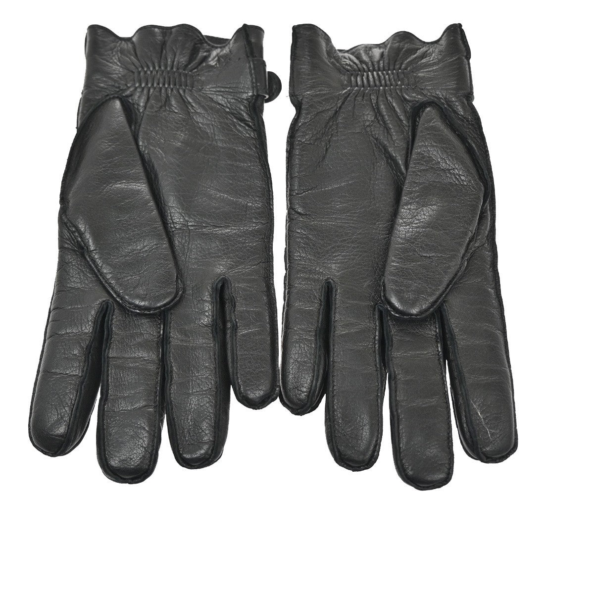 GUCCI Logo Tiger Head Gloves Size 8/S Lambskin Leather Black GHW Italy 04YJ103