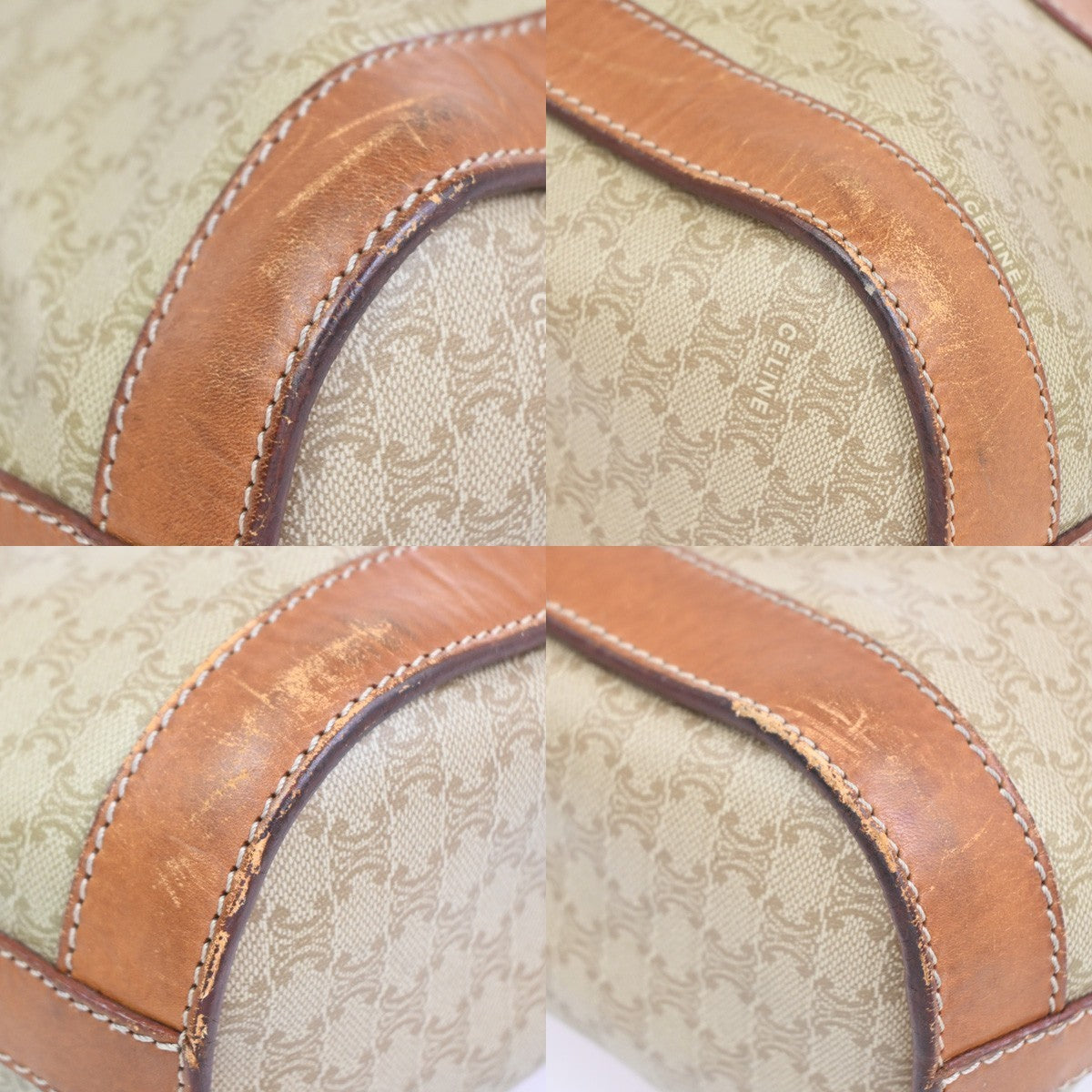 CELINE Logo Macadam Pattern Shoulder Teto Bag PVC Leather BN GHW Italy 60KC736