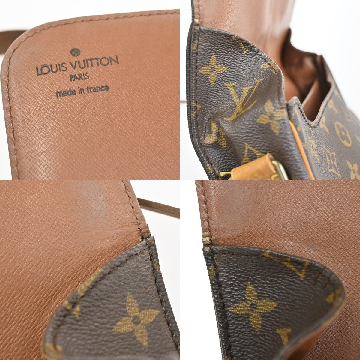 LOUIS VUITTON Cartouchiere GM Shoulder Bag Monogram Leather Brown M51252 39YJ091