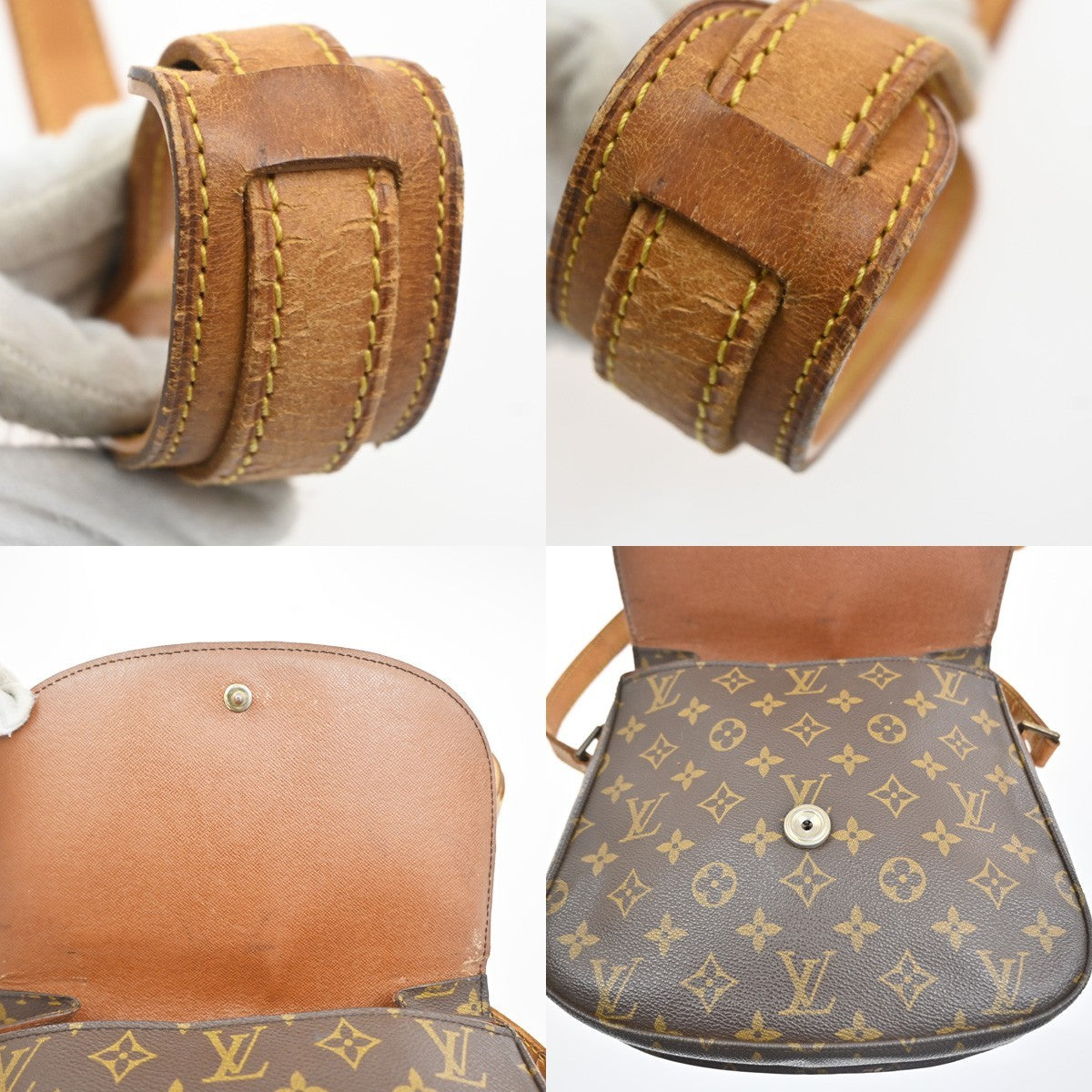 LOUIS VUITTON Saint Cloud GM Shoulder Bag Monogram Leather Brown M51242 33MA507