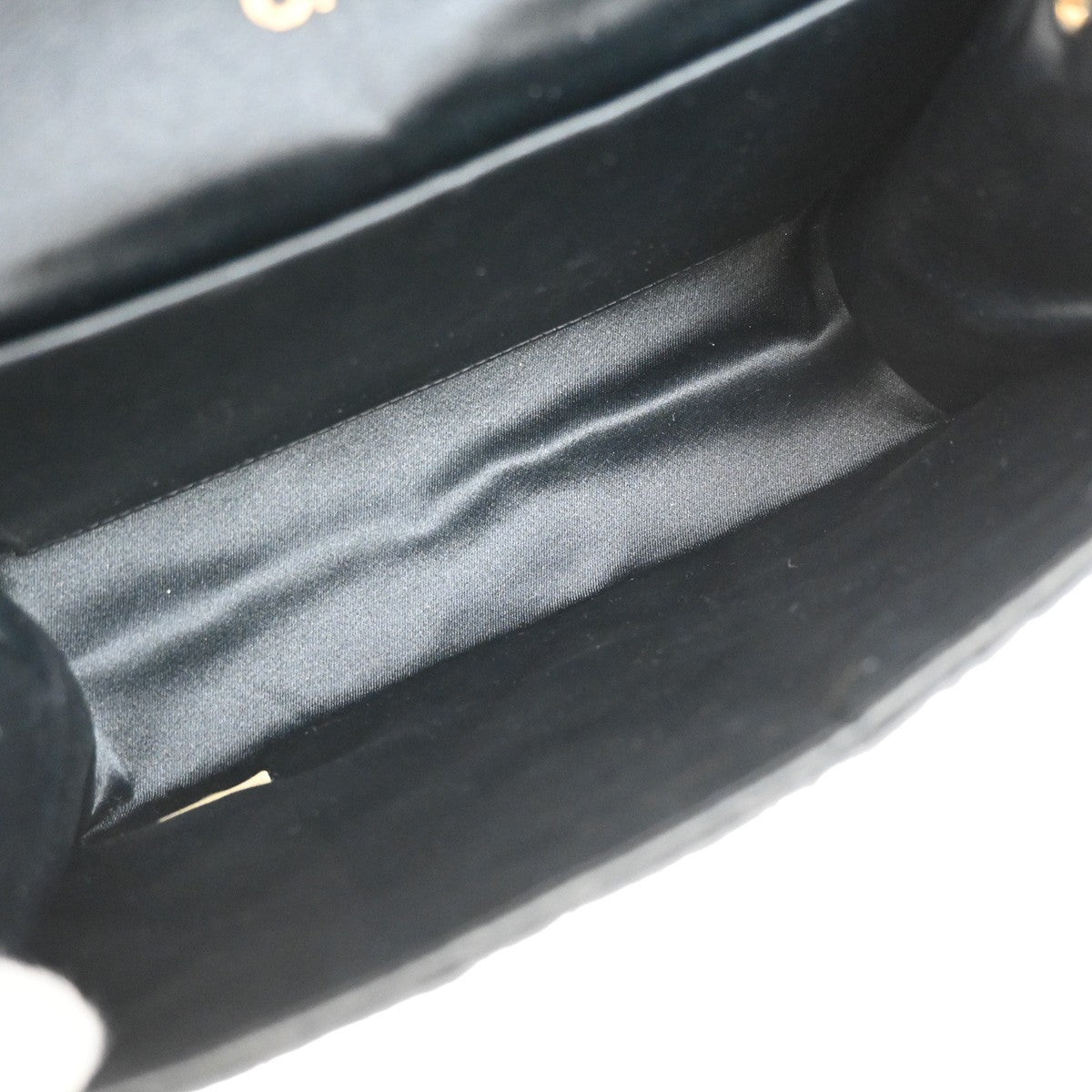 CHANEL CC Mini Matelasse Chain Shoulder Bag Satin Black GHW Vintage 648RL403