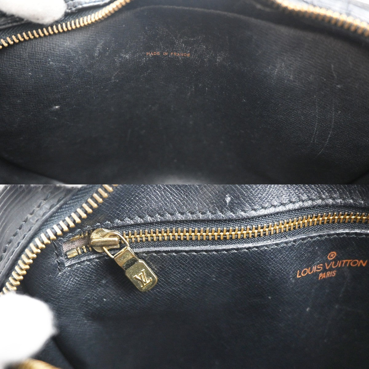 LOUIS VUITTON LV Logo Jeune Fille Shoulder Bag Epi Leather Black M52152 65CA685