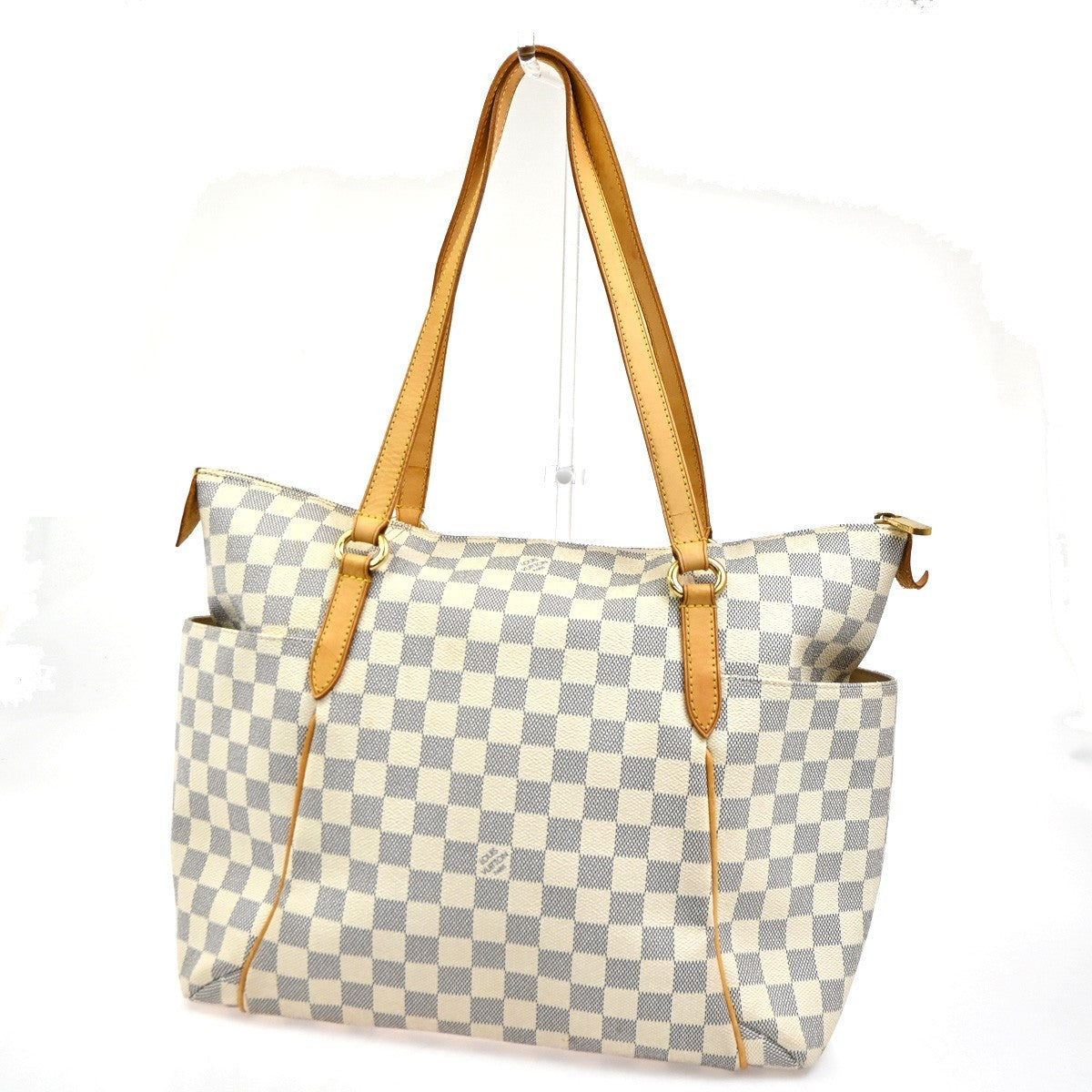 LOUIS VUITTON Totally MM Shoulder Bag Damier Azur Leather White N51262 12SA004