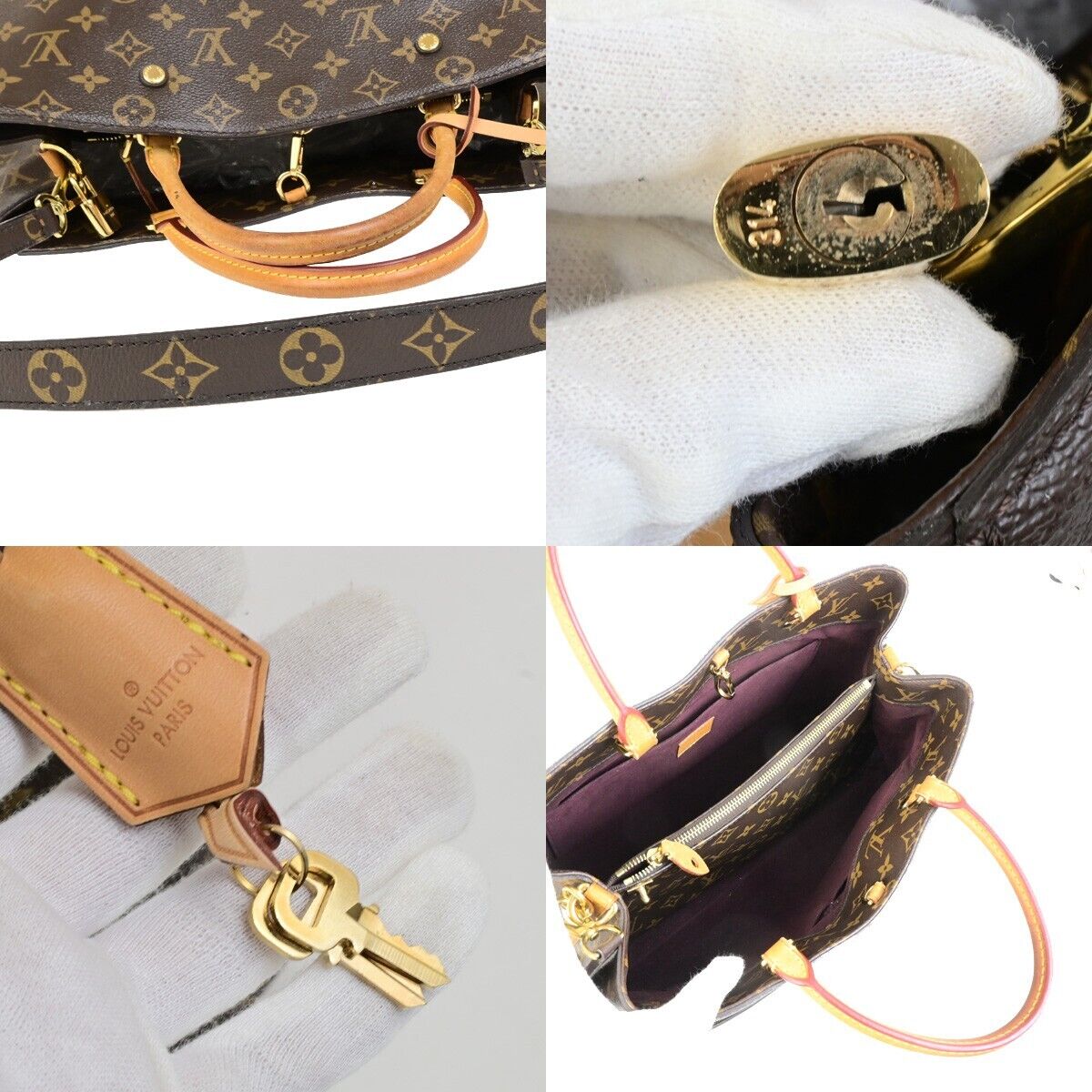 LOUIS VUITTON Montaigne MM Hand shoulder bag Monogram Leather BN M41056 54FB289