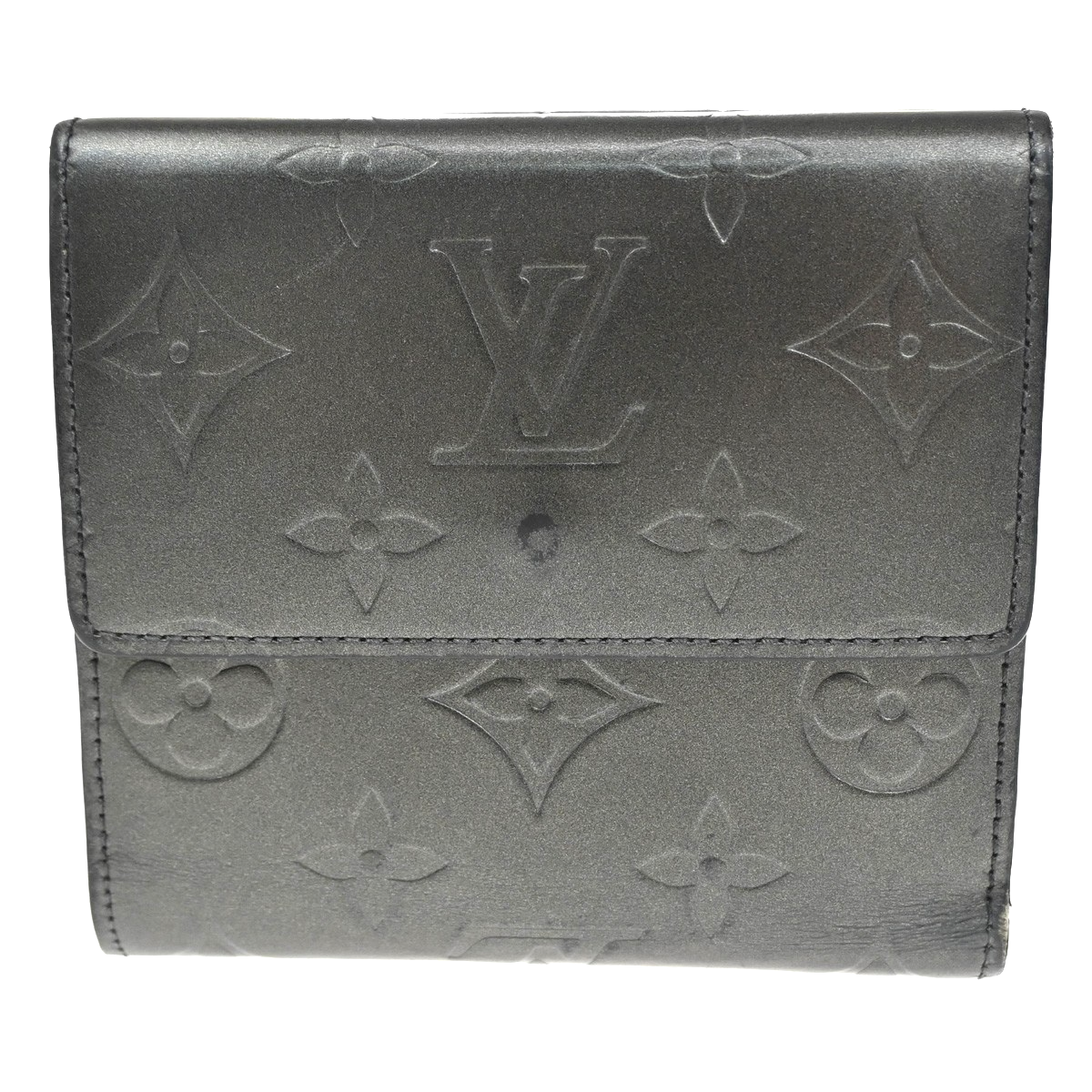 LOUIS VUITTON Porte Monnaie Billets Wallet Monogram Mat Gray M65112 63CA468