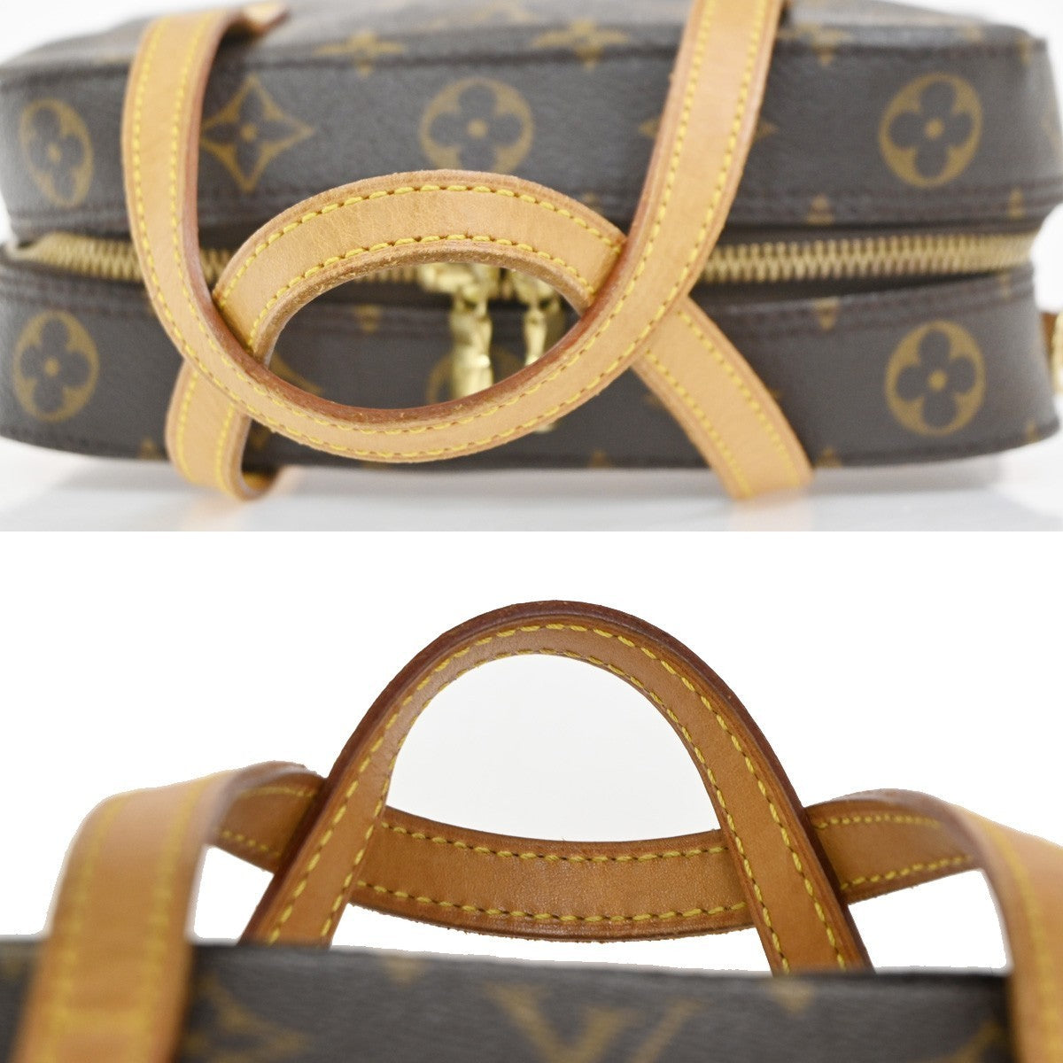 LOUIS VUITTON Logo Spontini Hand Bag Monogram Leather Brown M47500 87KC234