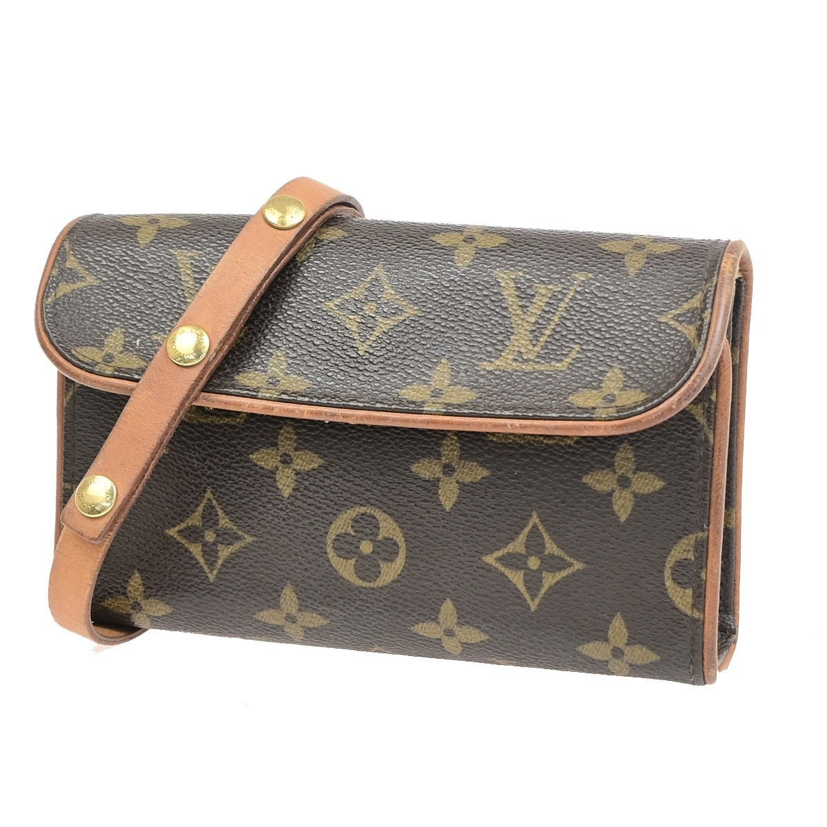LOUIS VUITTON Pochette Florentine Bum Bag Monogram Leather Brown M51855 33PA133