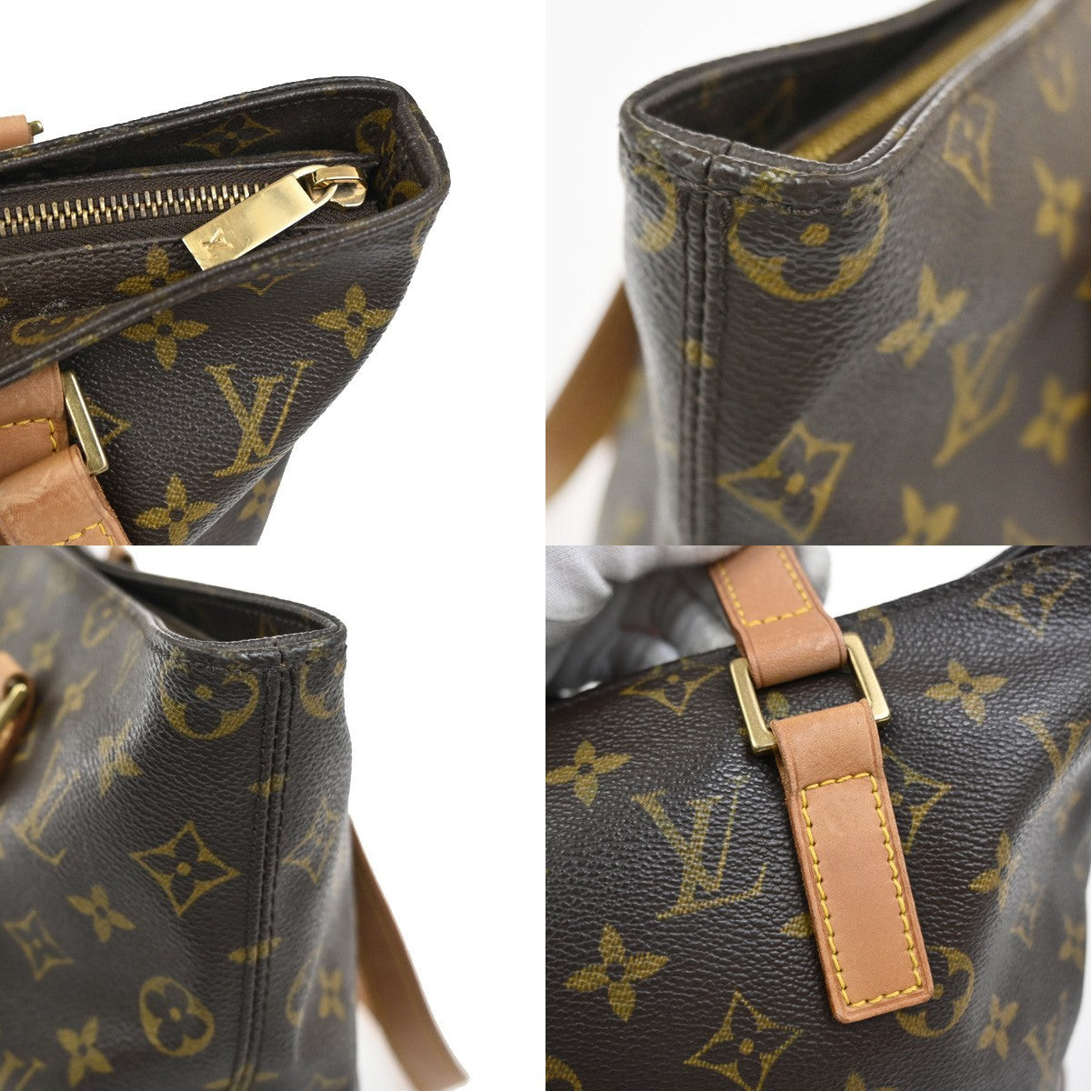 LOUIS VUITTON Cabas Piano Shoulder Bag Monogram Leather Brown M51148 16YJ022