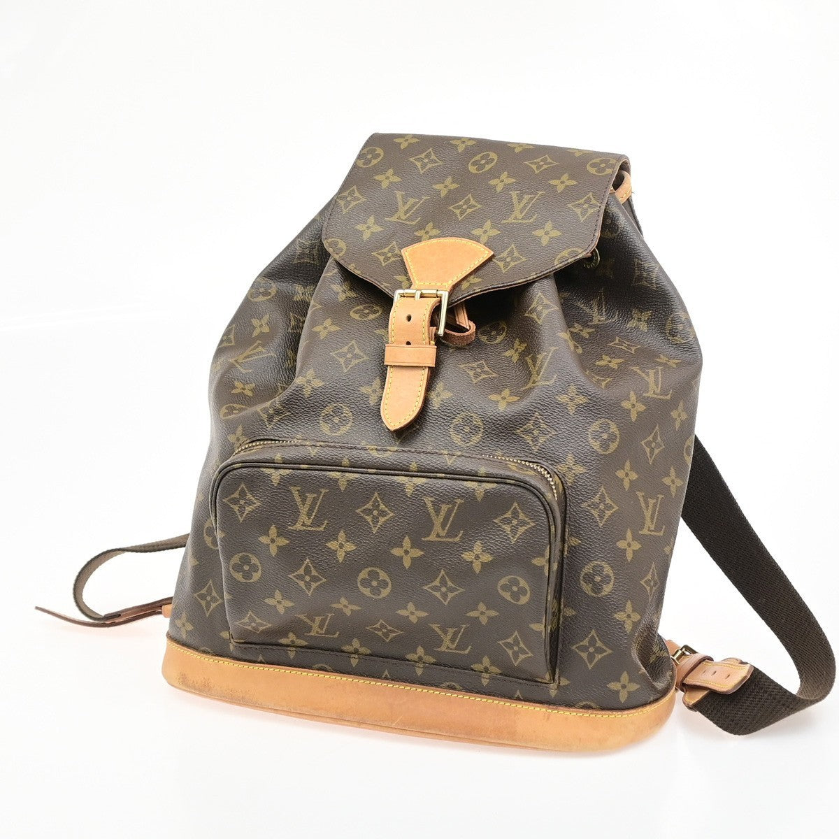 LOUIS VUITTON Montsouris GM Backpack Bag Monogram Leather Brown M51135 95PA104
