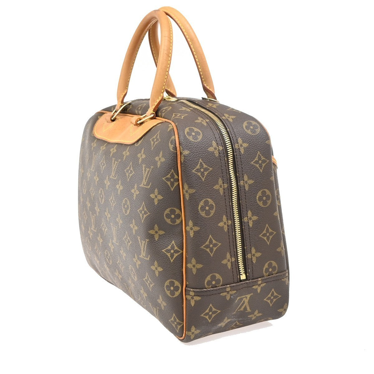 LOUIS VUITTON LV Logo Deauville Hand Bag Monogram Leather Brown M47270 88TA717