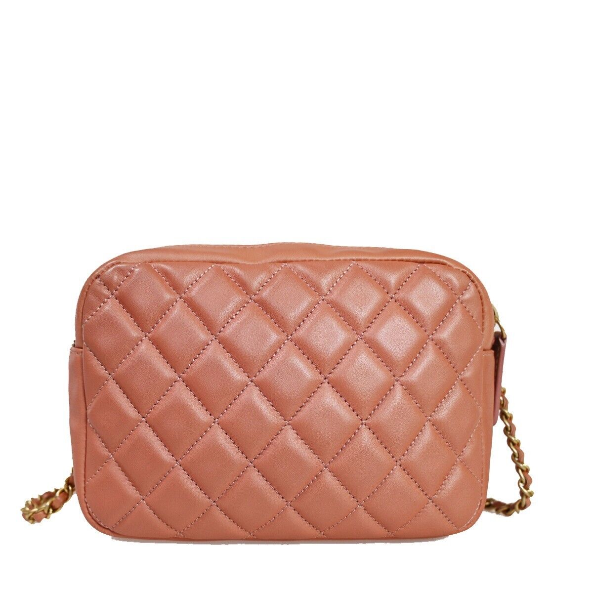 CHANEL CC Matelasse Mini Chain Shoulder Bag Leather Pink GHW Italy 323RH639