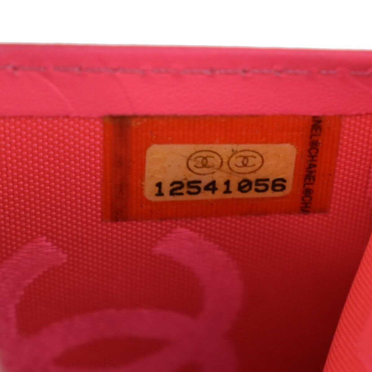 CHANEL CC Logo Cambon Long Bifold Wallet Leather Black Pink Italy 33SH088