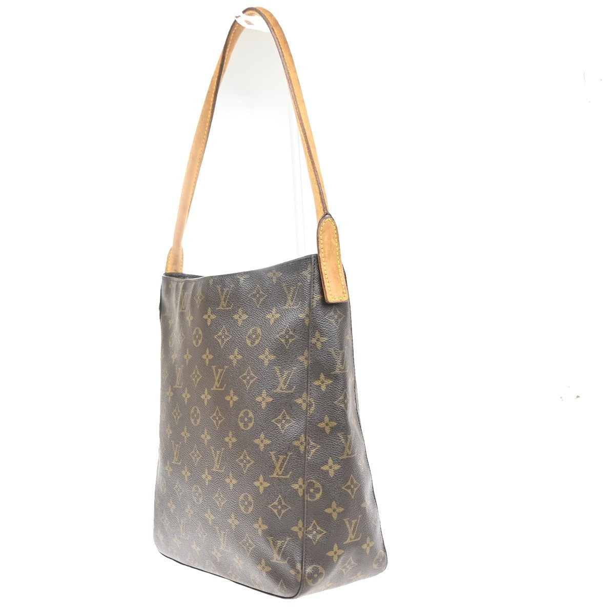 LOUIS VUITTON Logo Looping GM Shoulder Bag Monogram Leather Brown M51145 88YH944