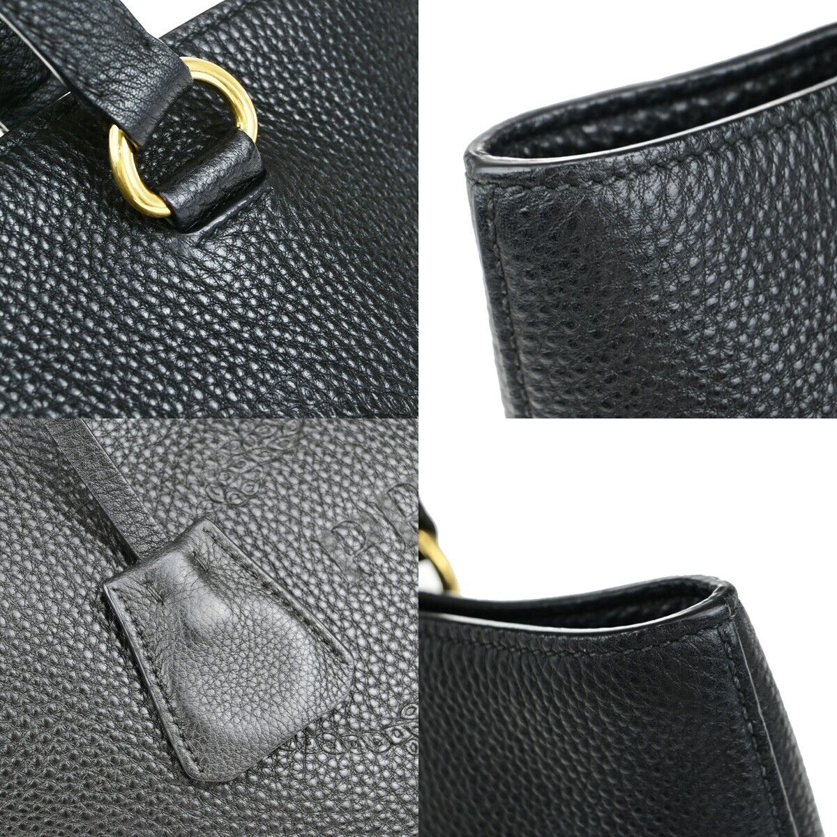 PRADA MILANO Logo Shoulder Bag Vitello Daino Leather Black GHW 50RK710