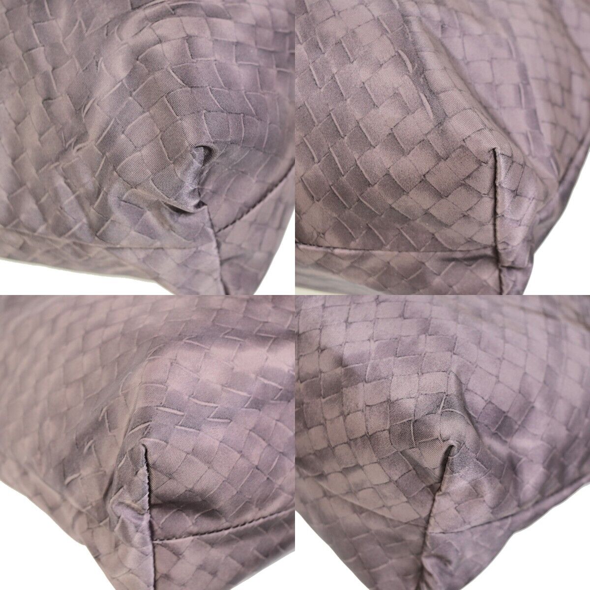 BOTTEGA VENETA Intrecciato Hand Tote Bag Nylon Leather Purple Italy 38EC674