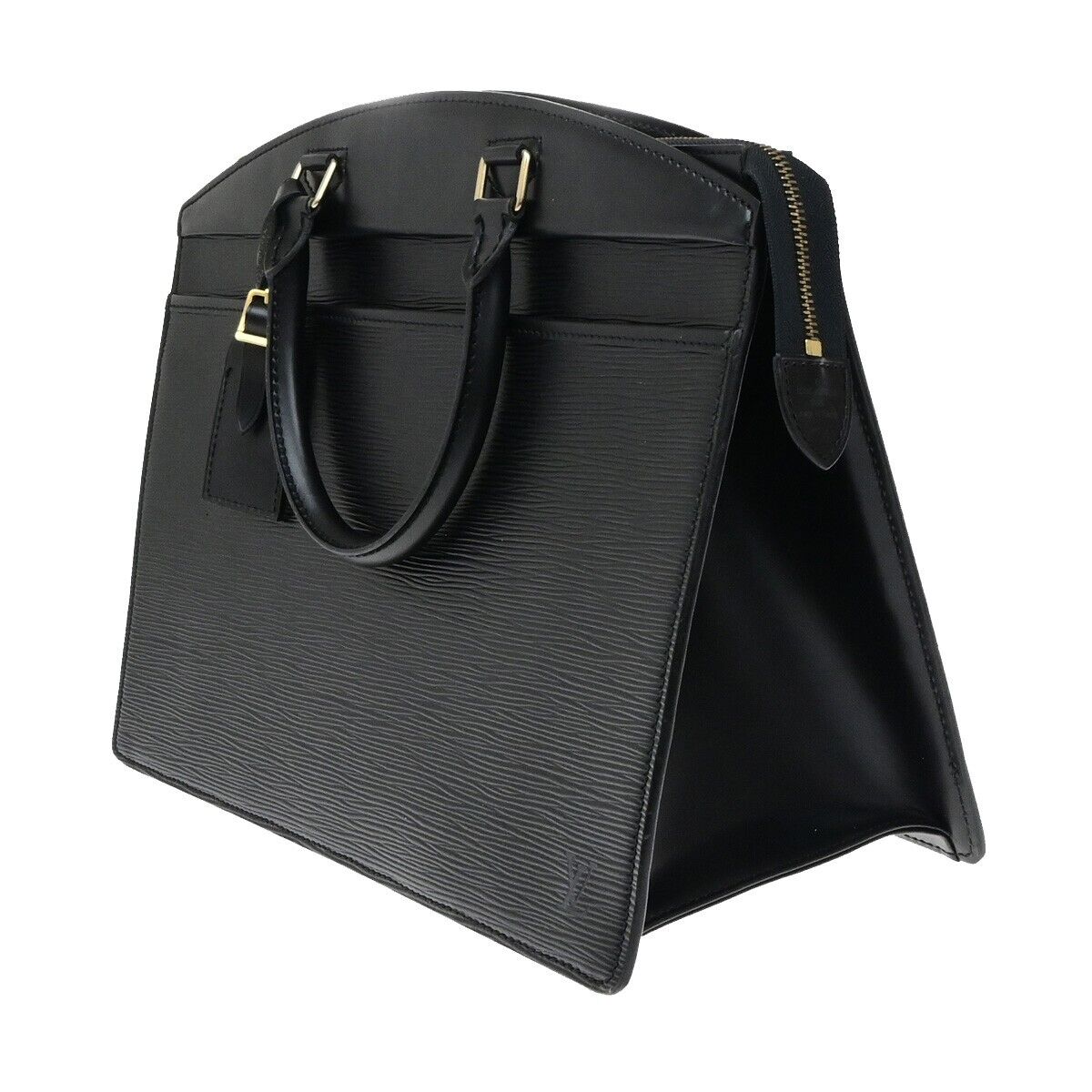 LOUIS VUITTON LV Logo Riviera Hand Bag Epi Leather Black France M48182 65ED659