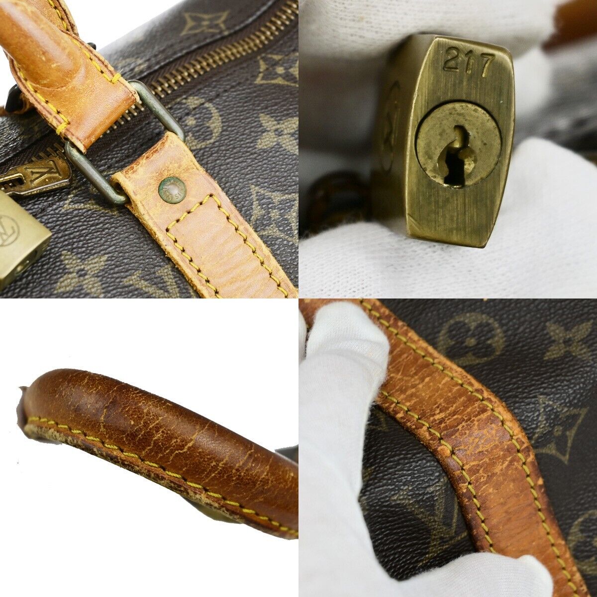 LOUIS VUITTON Keepall 45 Travel Hand Bag Monogram Leather Brown M41428 30ED017