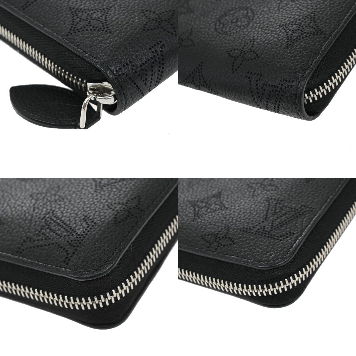 LOUIS VUITTON Zippy Long Wallet Monogram Mahina Leather Black M61867 14EE154