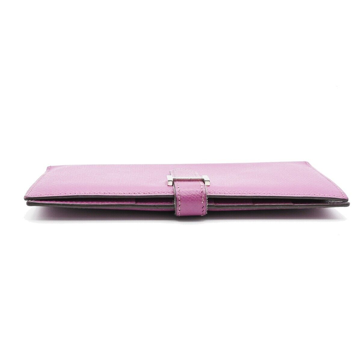 HERMES Logos Bearn Long Bifold Wallet Purse ▢I Veau Epsom Leather Purple 81RJ834