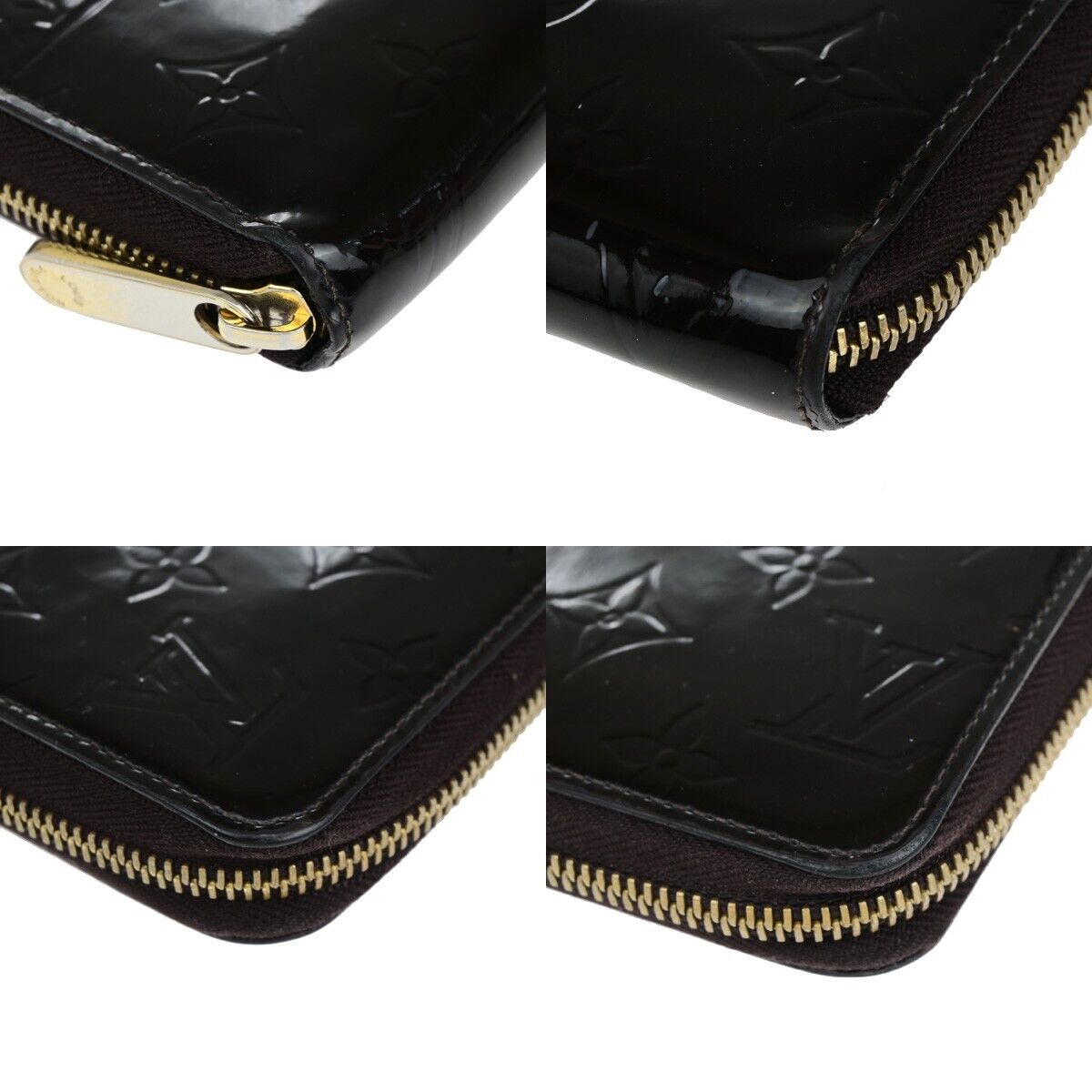 LOUIS VUITTON Zippy Long Wallet Monogram Vernis Leather Amarante M93522 67EB376