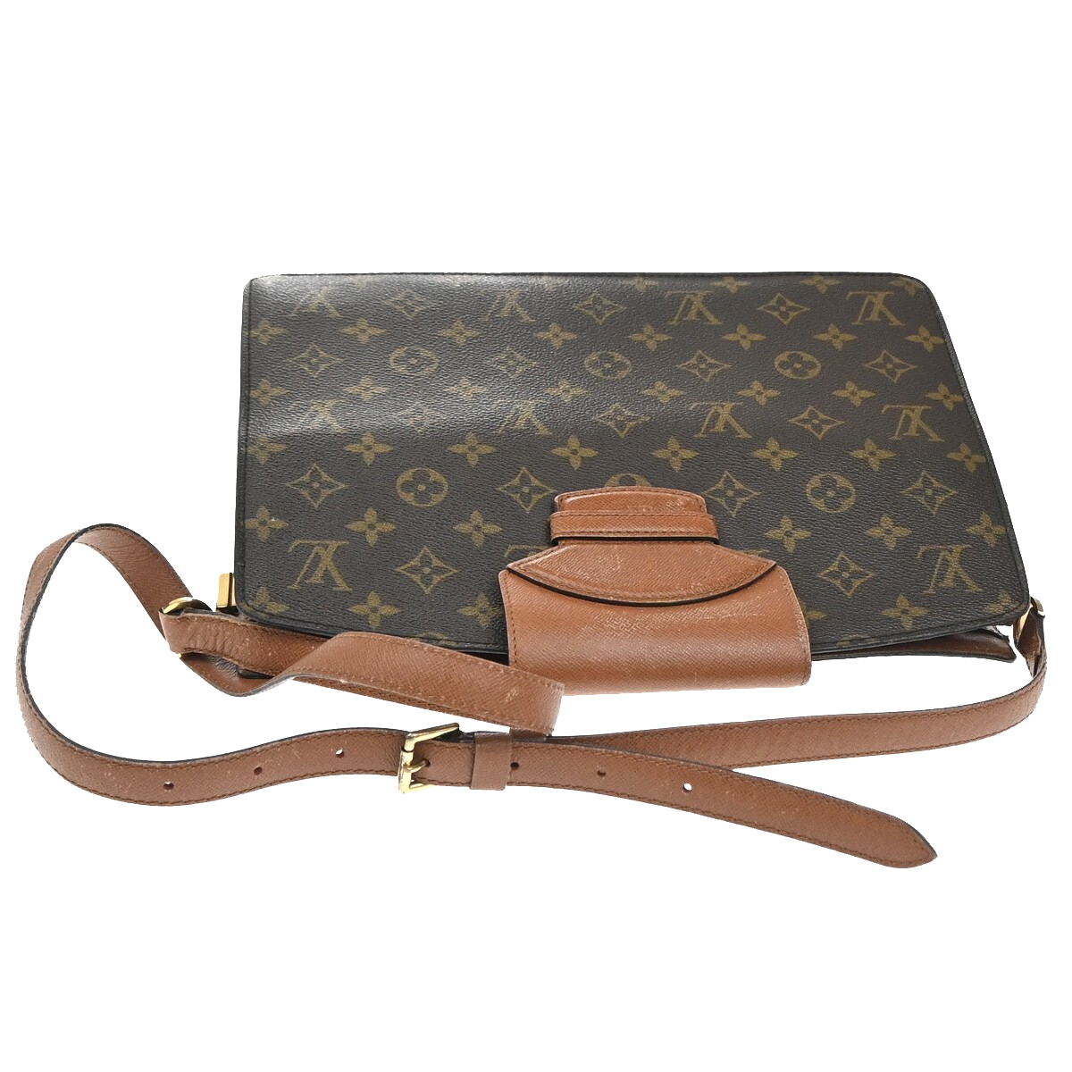 LOUIS VUITTON Courcelles Shoulder Bag Monogram Leather Brown M51375 86YH461