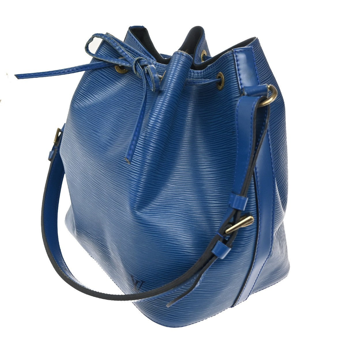 8.Live LOUIS VUITTON LV Petit Noe Shoulder Bag Epi Leather Blue M44105 32CA679