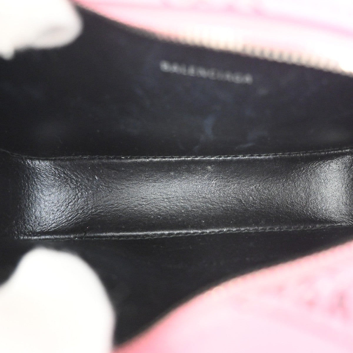 BALENCIAGA Logo Print Mini Crossbody Shoulder Bag Leather Pink Italy 32KC759