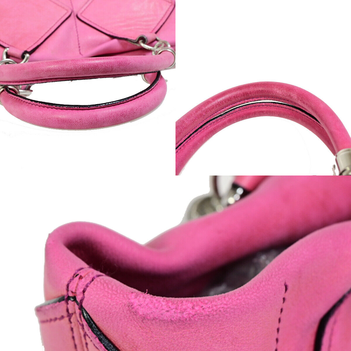 SALVATORE FERRAGAMO Gancini Hand Tote Bag Leather Pink SHW Italy 02SJ337