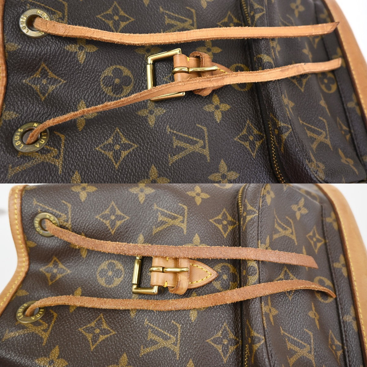 LOUIS VUITTON Montsouris MM Backpack Bag Monogram Leather Brown M51136 90KC972