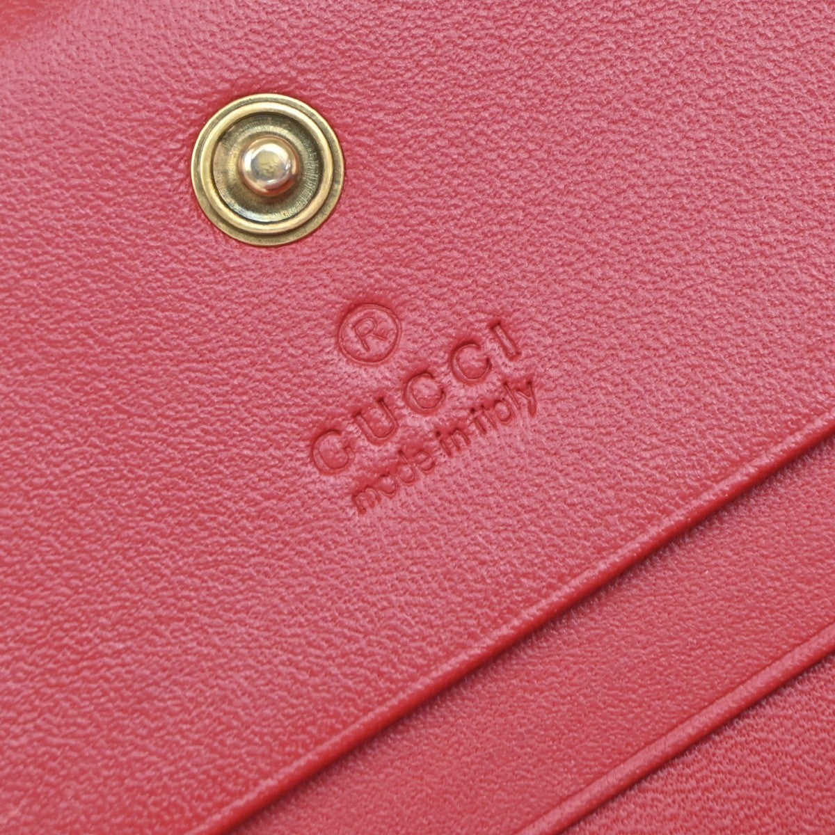GUCCI Logo Cherry GG Pattern Compact Wallet Supreme Leather Brown 65EF797