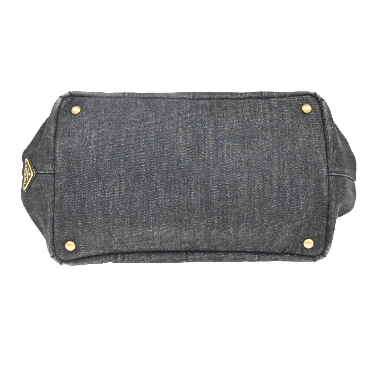 PRADA Logo Canapa 2way Shoulder Hand Bag Canvas Leather Black GHW 30MA676