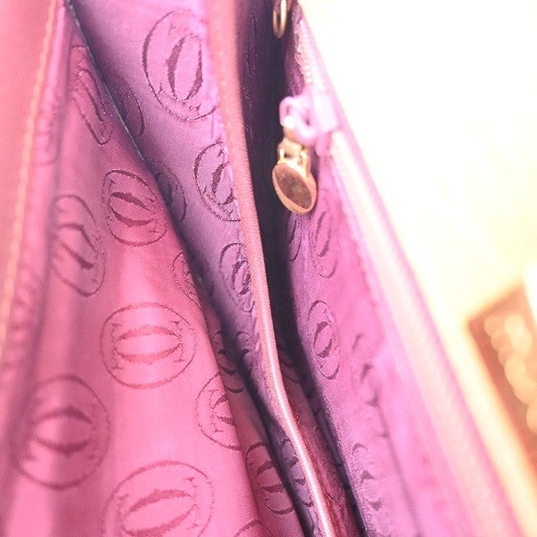 MUST DE CARTIER 2C Logo Trinity Bicolor Shoulder Bag Leather Yellow Red 38YJ118