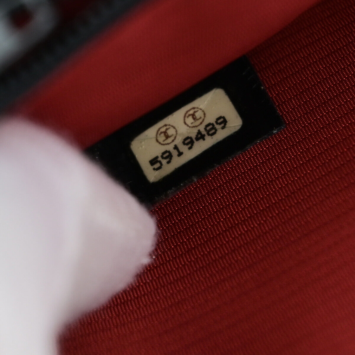 CHANEL Logo Travel Line Bifold Wallet Nylon Leather Black 69KA311