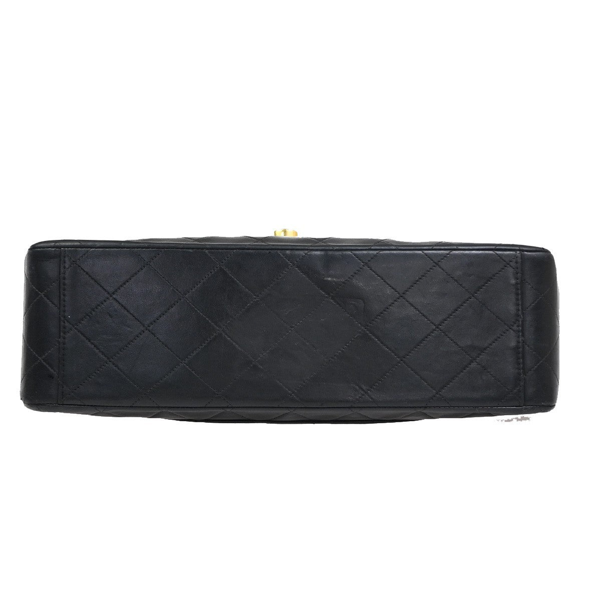 CHANEL Maxi Jumbo Matelasse 34 Chain Shoulder Bag Leather Black Vintage 328RP127