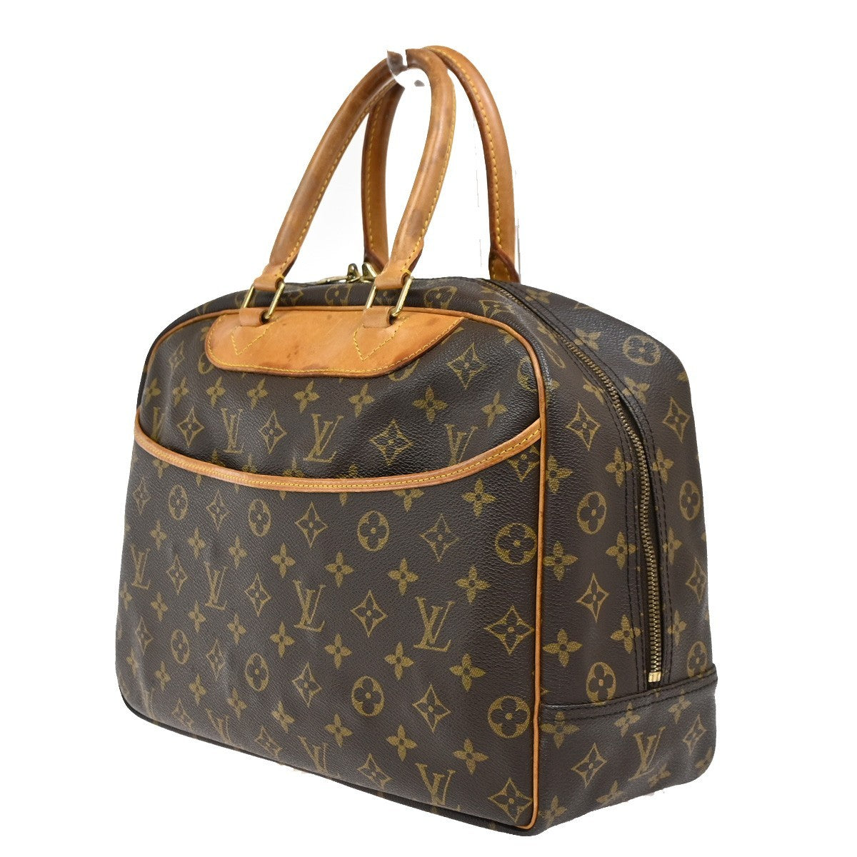 LOUIS VUITTON LV Logo Deauville Hand Bag Monogram Leather Brown M47270 34DA157