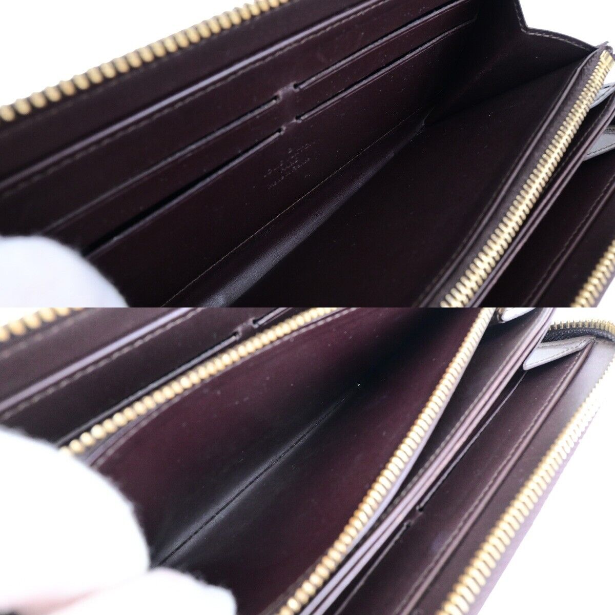 LOUIS VUITTON Zippy Long Wallet Monogram Vernis Leather Amarante M93522 36EB377