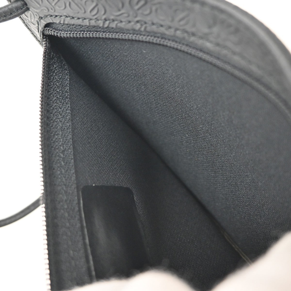 LOEWE Logo Repeat Anagram Crossbody Shoulder Bag PVC Leather Black 32EG246