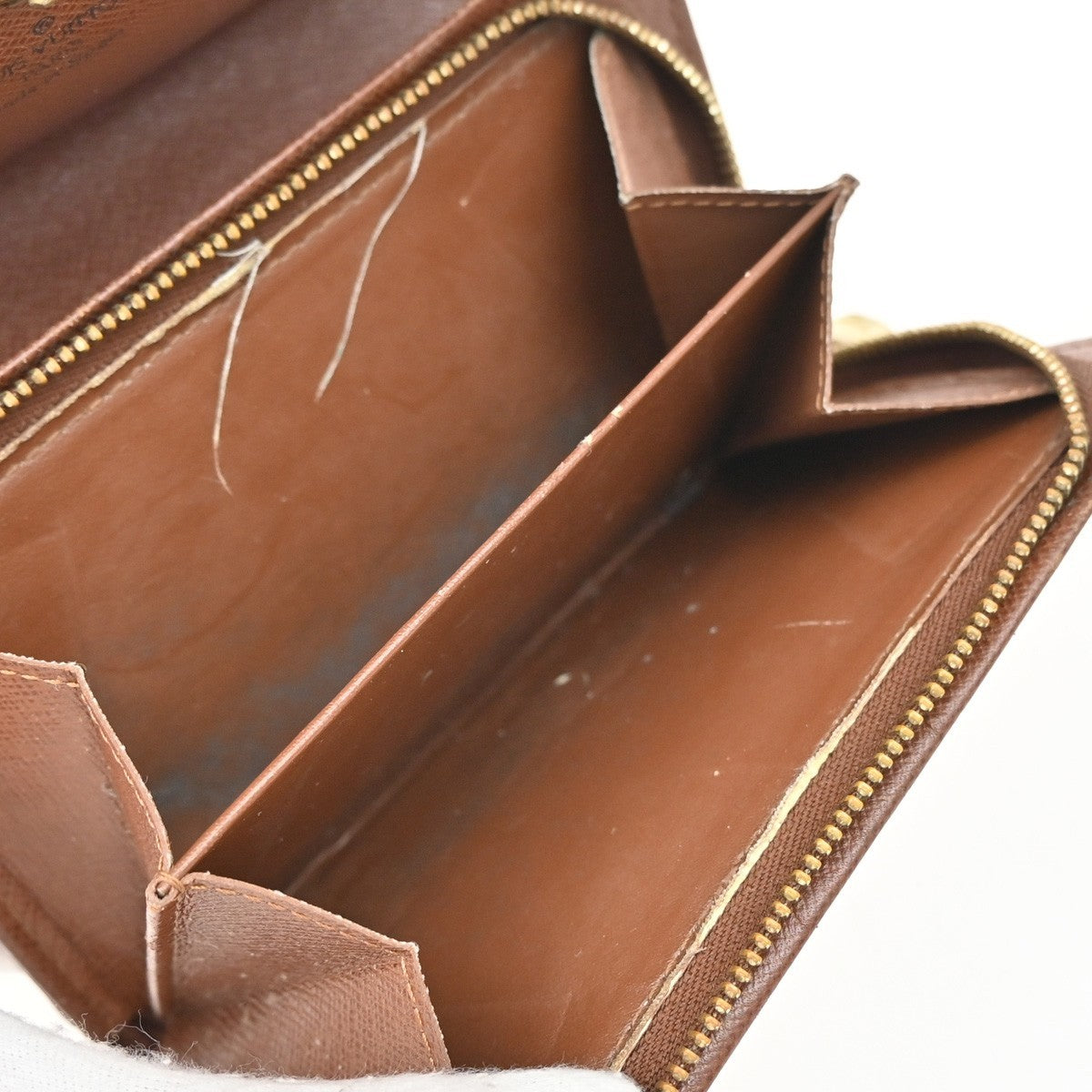 LOUIS VUITTON LV Logo 3 Set Bifold Trifold Wallet Monogram Leather Brown 63EG031