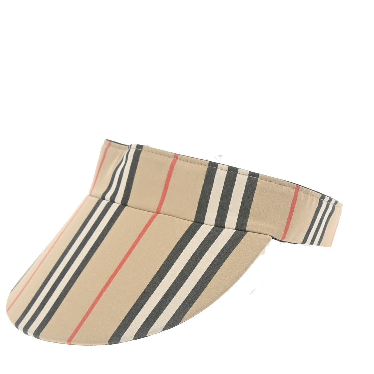 BURBERRY Logo Stripe Visor Hat Size 54-61 Canvas Brown 02RP157