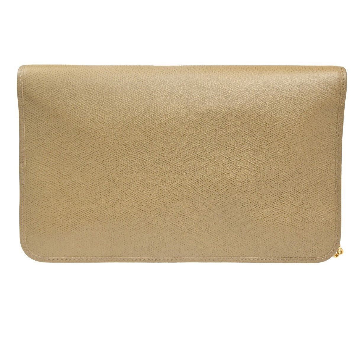 CHRISTIAN DIOR CD Logo Flap Chain Shoulder Hand Bag Leather Beige France 63MA475