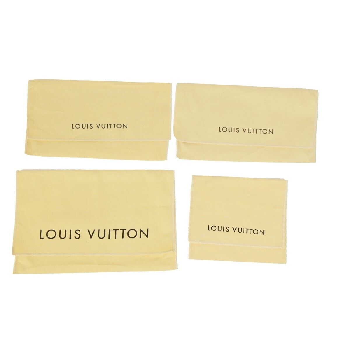 LOUIS VUITTON Logo 10 Set Dust Bag Drawstring Canvas Cotton Beige Brown 08EB554
