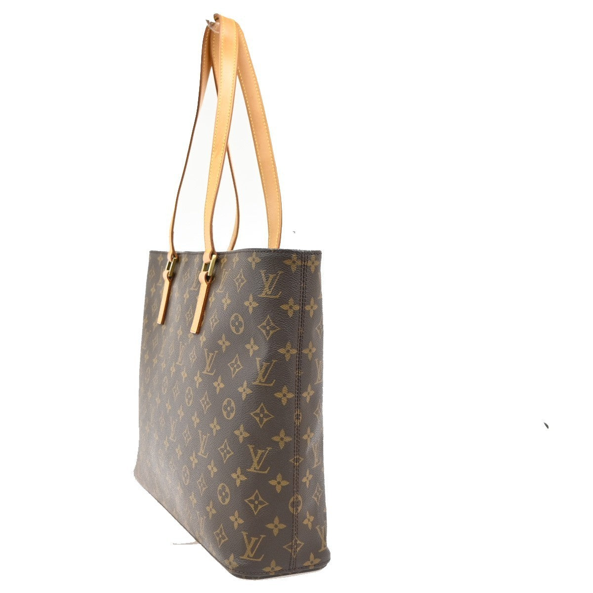 LOUIS VUITTON Logo Luco Shoulder Tote Bag Monogram Leather Brown M51155 16PA121