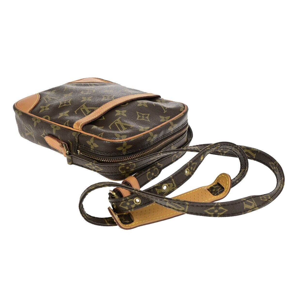 LOUIS VUITTON Danube Shoulder Bag Monogram Leather Brown France M45266 86FB310