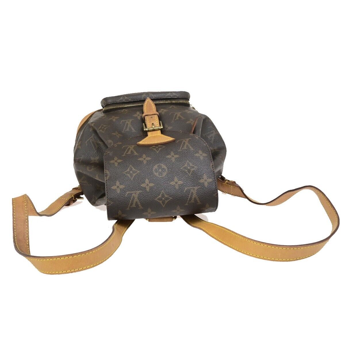 LOUIS VUITTON Montsouris MM Backpack Bag Monogram Leather Brown M51136 77ED313