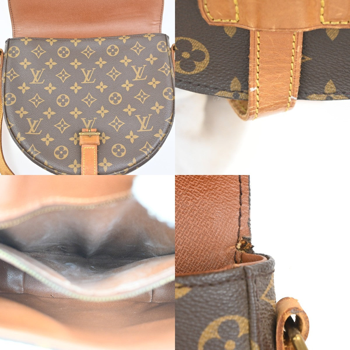 LOUIS VUITTON Chantilly GM Shoulder Bag Monogram Leather Brown M51232 34PA058